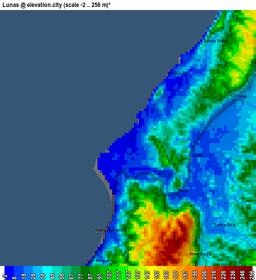 Lunas elevation map