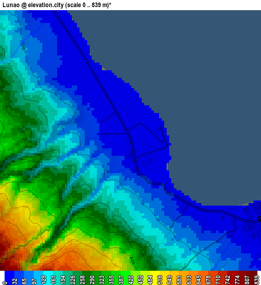 Lunao elevation map