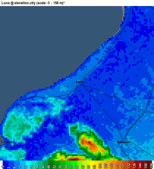 Luna elevation map