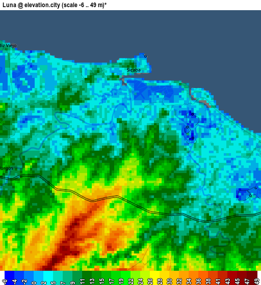 Luna elevation map