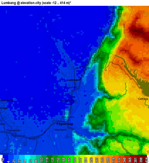 Lumbang elevation map