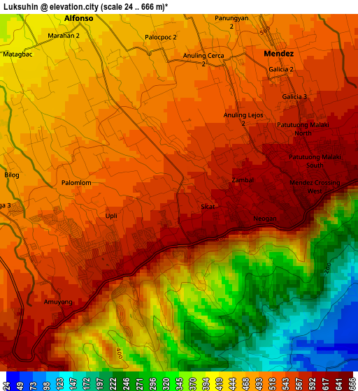 Luksuhin elevation map