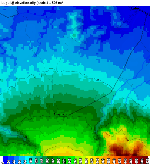 Lugui elevation map