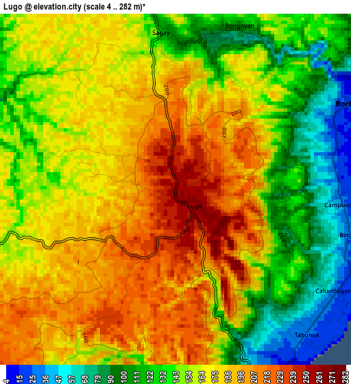 Lugo elevation map