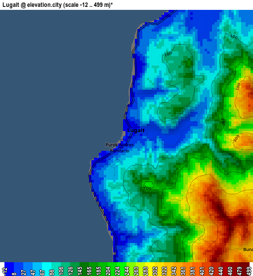 Lugait elevation map