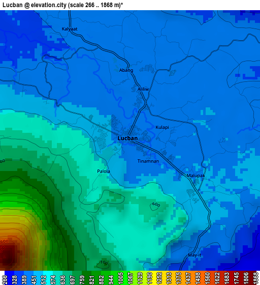 Lucban elevation map