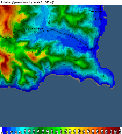 Lukatan elevation map