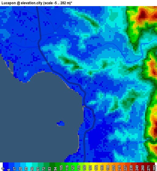 Lucapon elevation map