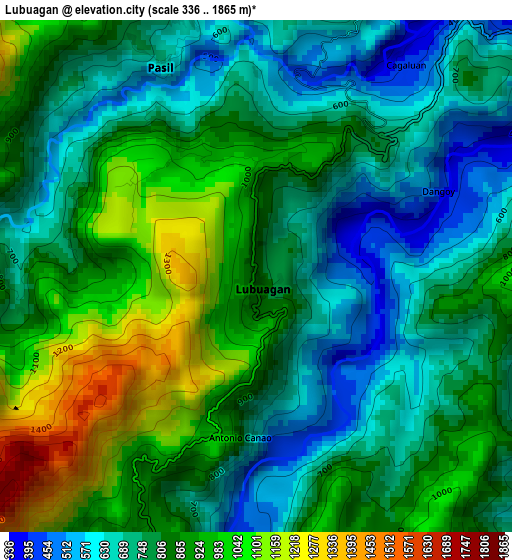 Lubuagan elevation map