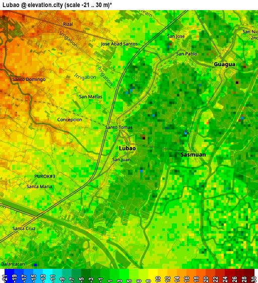 Lubao elevation map