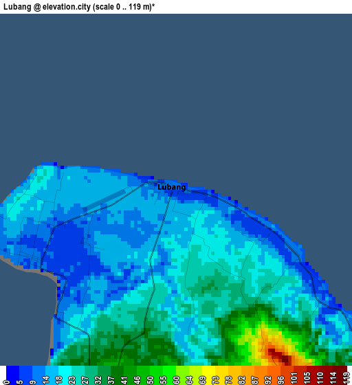 Lubang elevation map