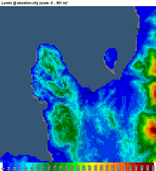 Loreto elevation map