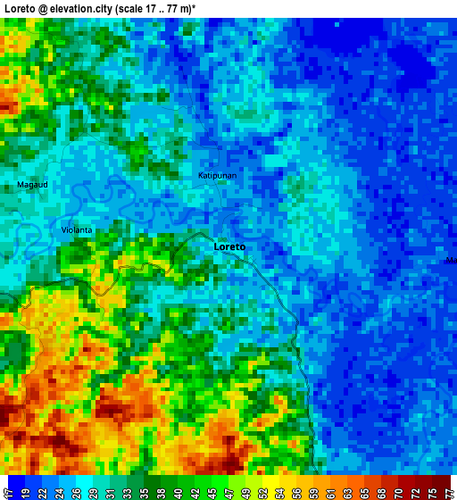 Loreto elevation map