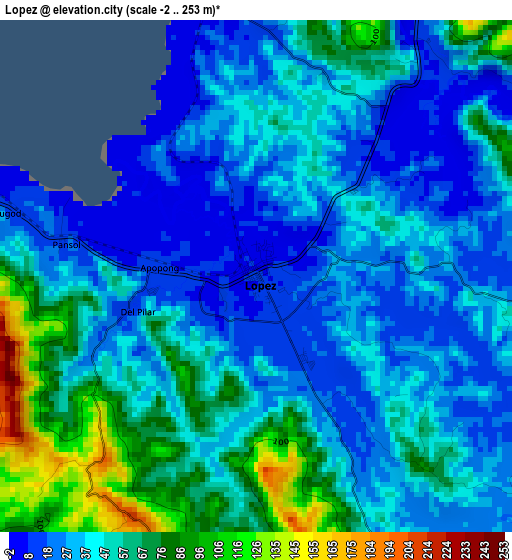 Lopez elevation map