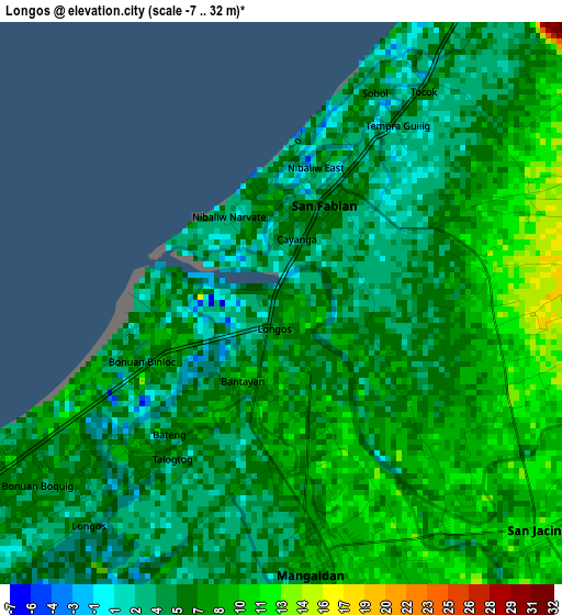 Longos elevation map