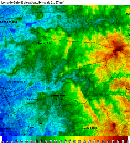 Loma de Gato elevation map