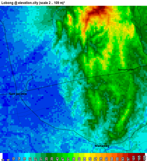 Lobong elevation map