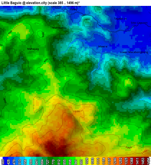 Little Baguio elevation map