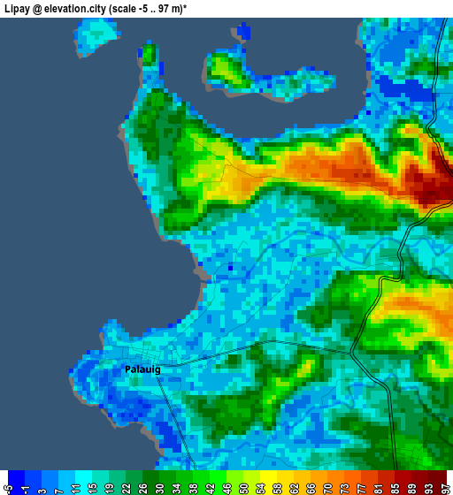 Lipay elevation map