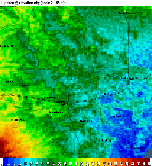 Lipahan elevation map