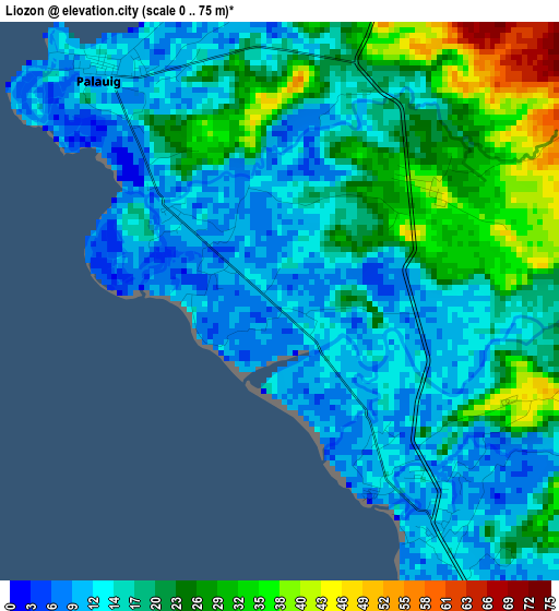 Liozon elevation map