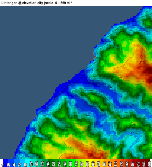 Lintangan elevation map