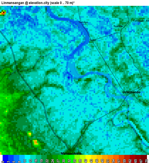 Linmansangan elevation map