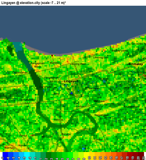 Lingayen elevation map