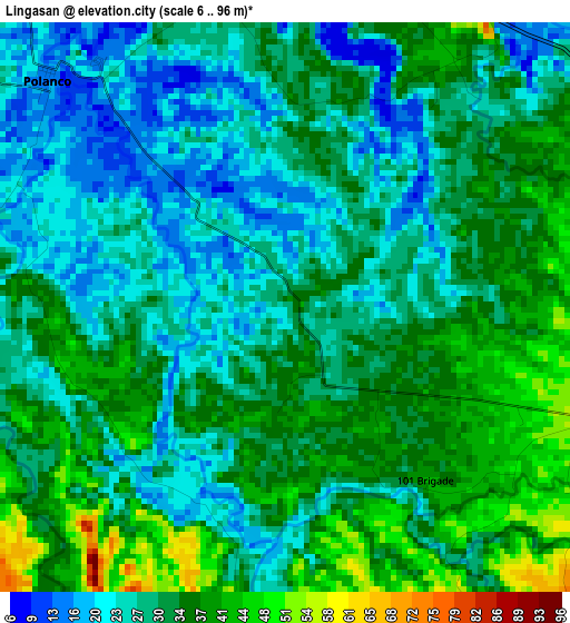 Lingasan elevation map