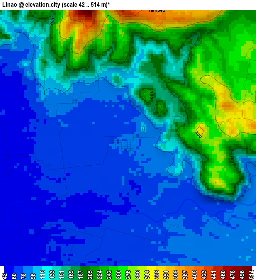 Linao elevation map