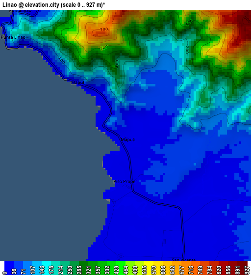 Linao elevation map