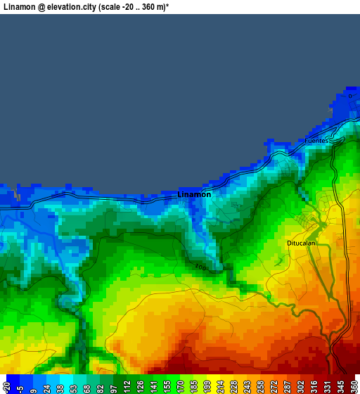 Linamon elevation map