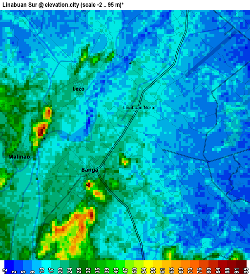 Linabuan Sur elevation map