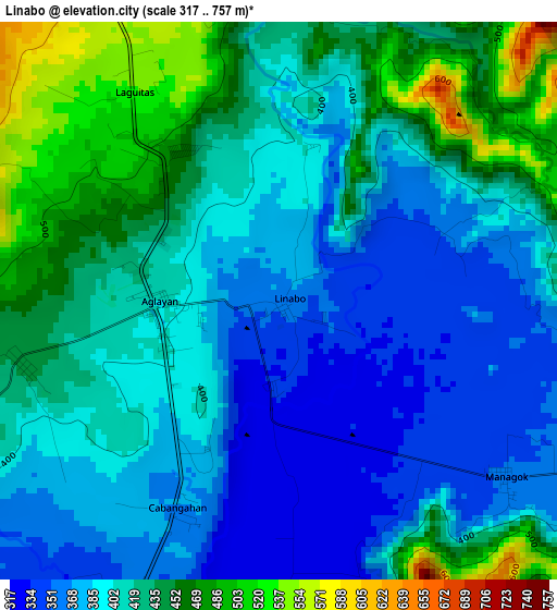 Linabo elevation map