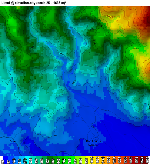 Limot elevation map