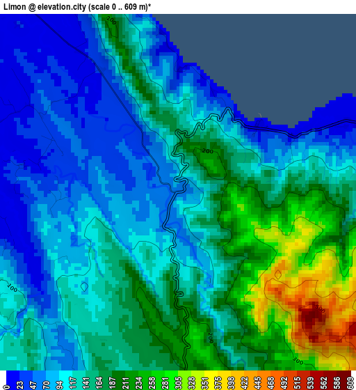 Limon elevation map