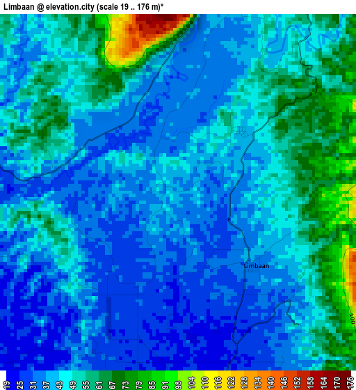 Limbaan elevation map