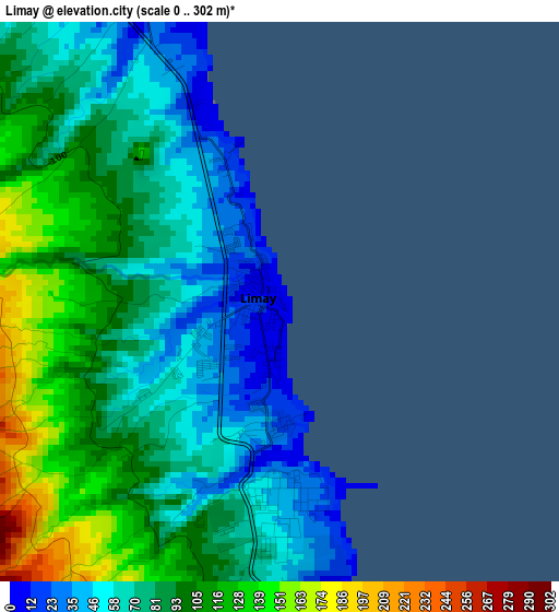 Limay elevation map