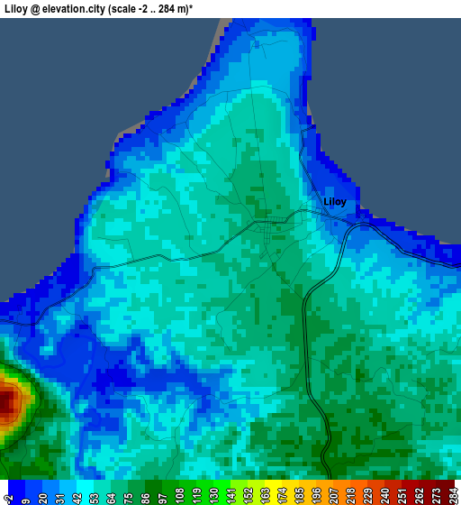 Liloy elevation map