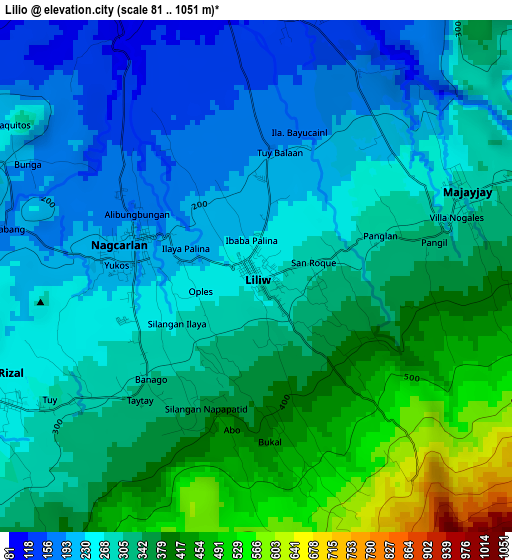 Lilio elevation map