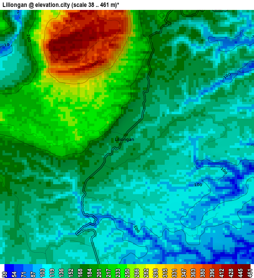 Liliongan elevation map