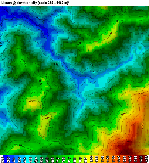 Licuan elevation map