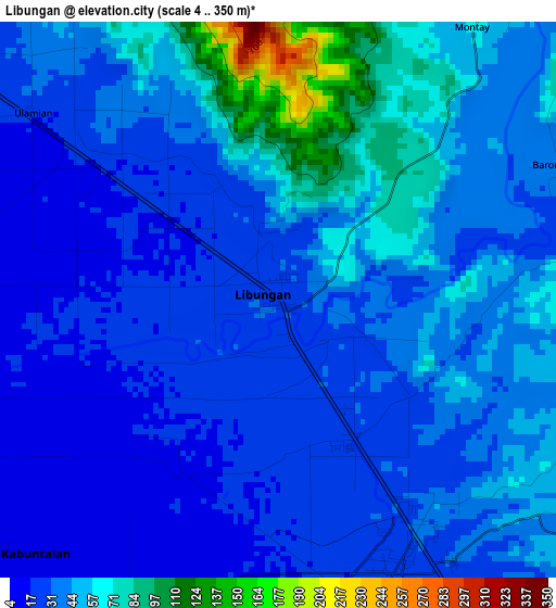 Libungan elevation map