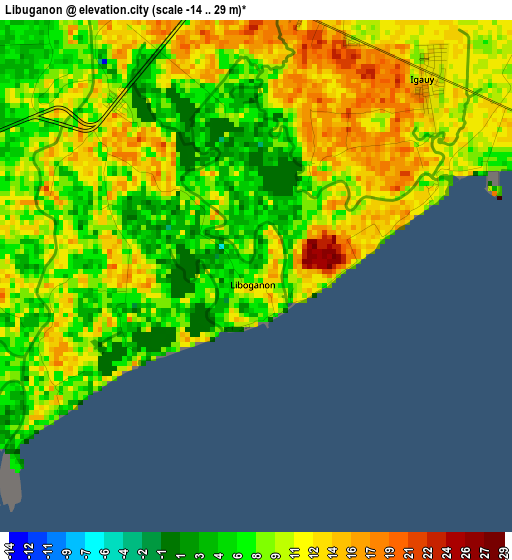 Libuganon elevation map