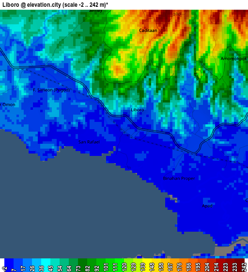 Liboro elevation map