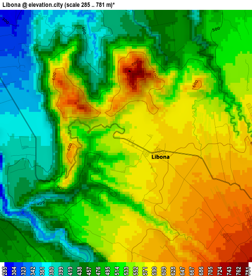 Libona elevation map