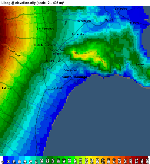 Libog elevation map