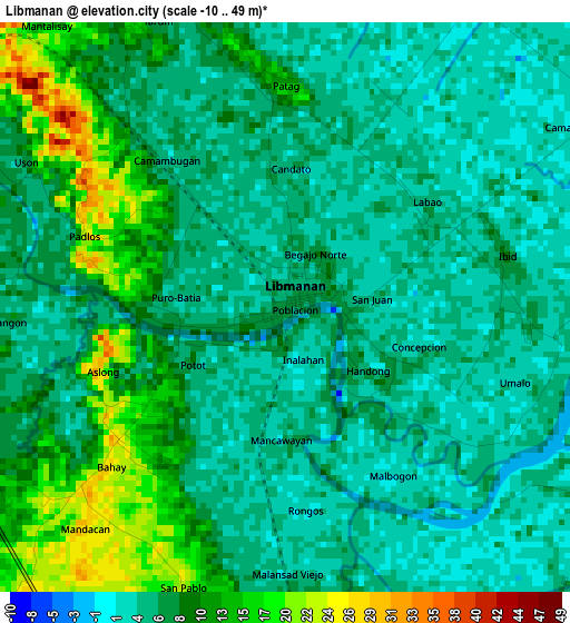 Libmanan elevation map