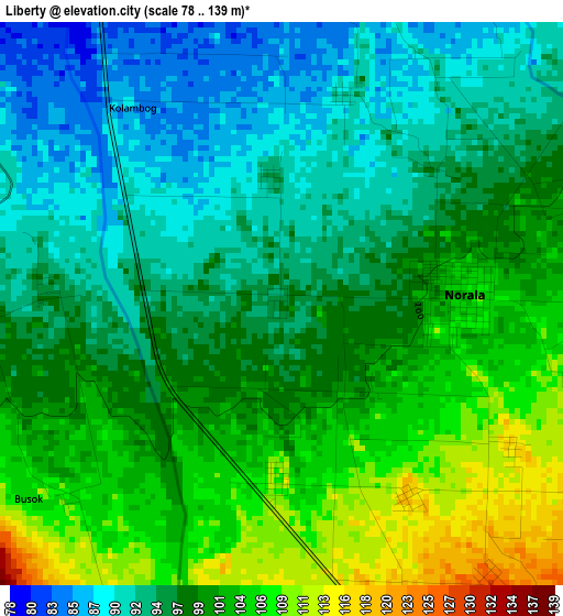 Liberty elevation map