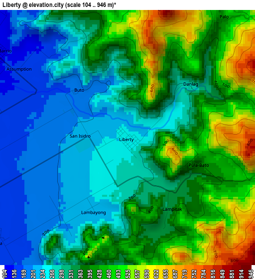 Liberty elevation map